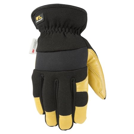 JACKSON SAFETY Mens Cowhide Leather Saddletan Grain Winter Work Gloves, Black & Yellow - Extra Large LU1678201
